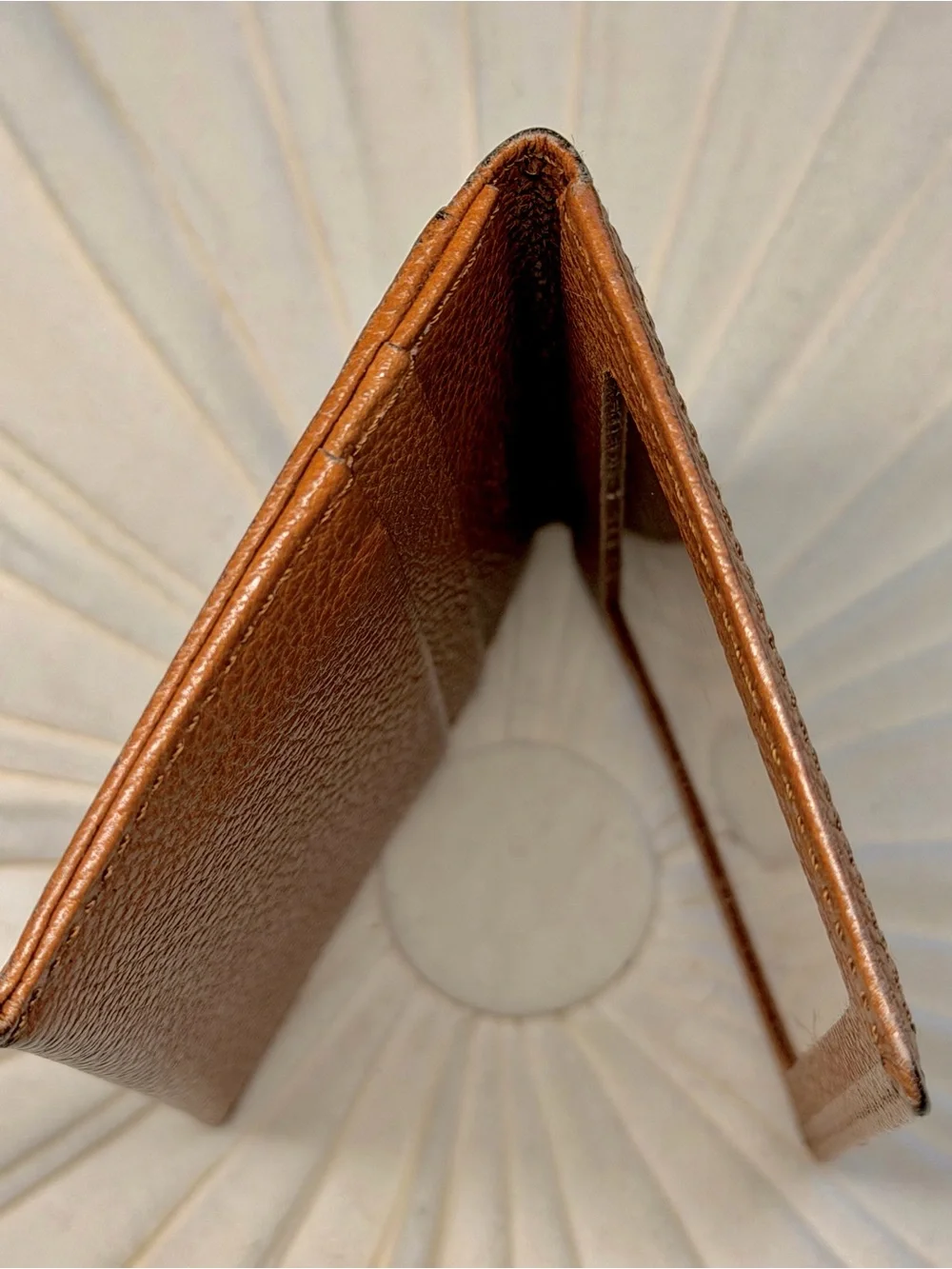 Saint Laurent Tan Pebbled Leather Card Holder